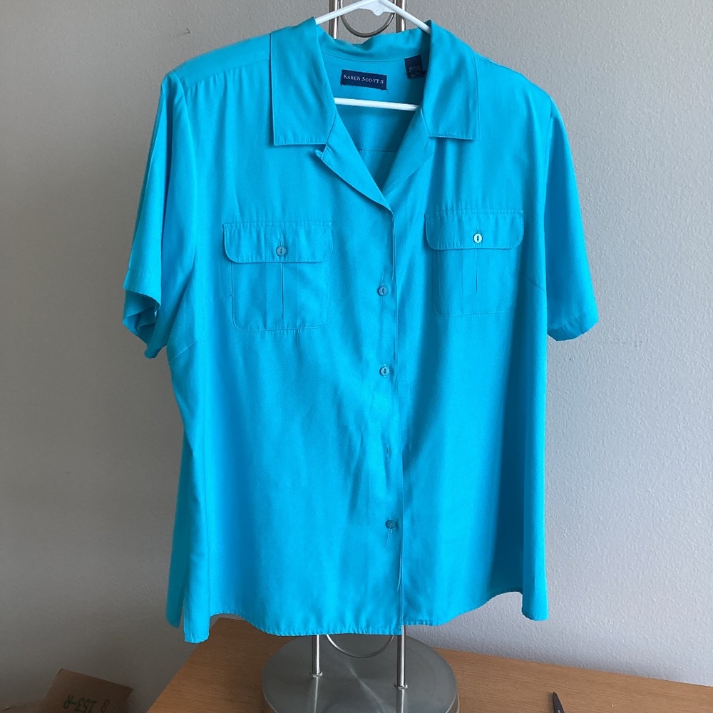Vintage Karen Scott II Short-sleeve Blouse-2X